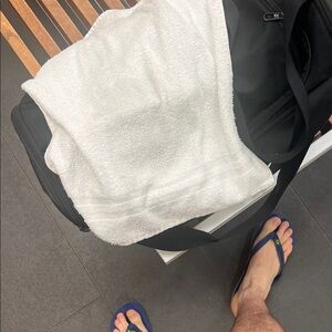 White gym towels set (bath and foot towel).